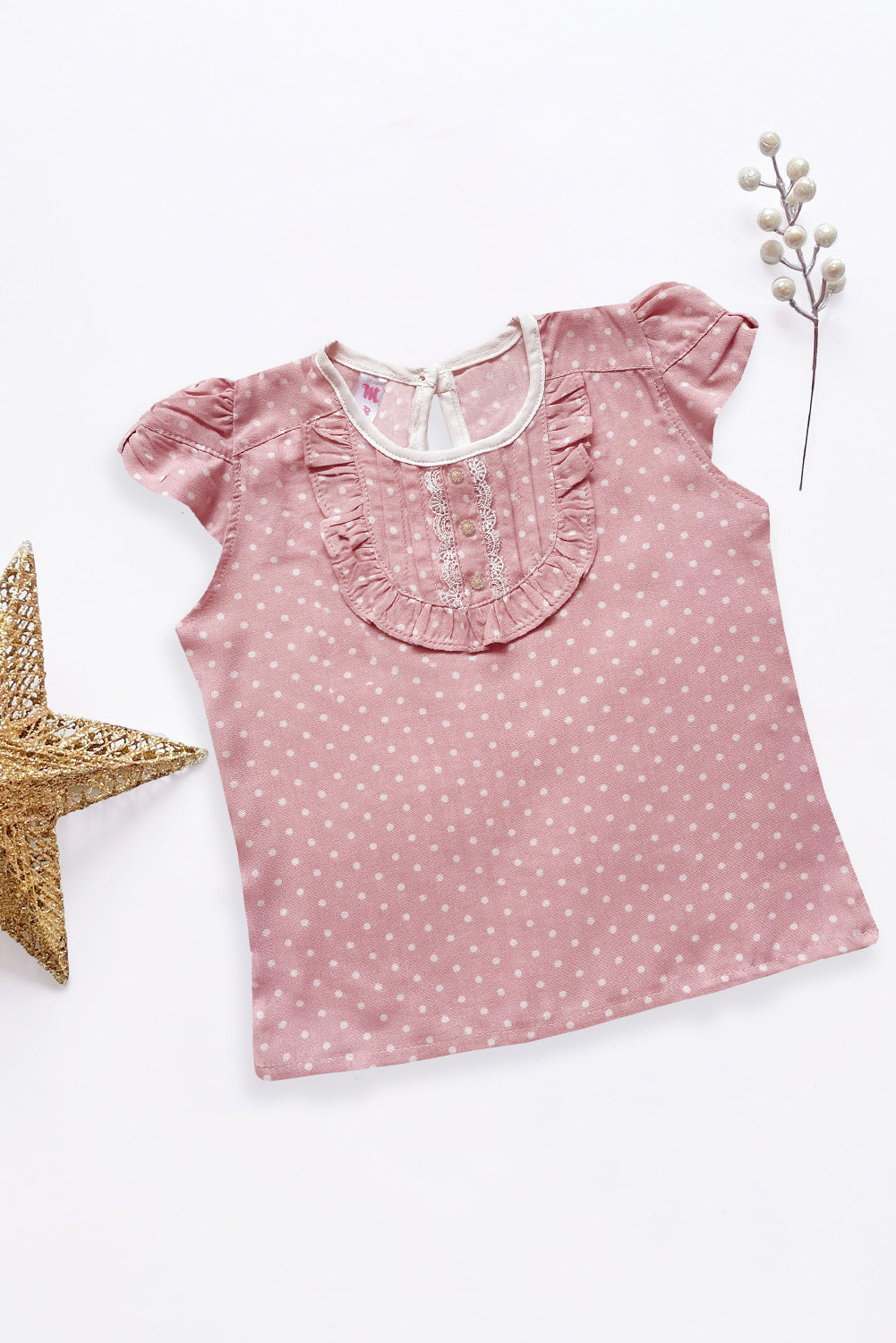 Blusa con canessu en pechera y pliegues - BLNA0232