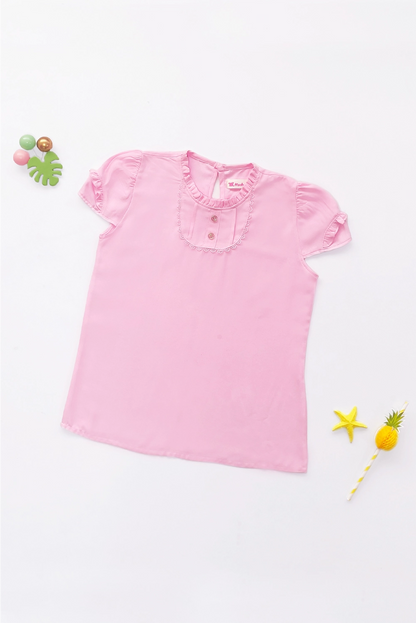 Blusa para Niña en Lino Color Entero - BLNA0317