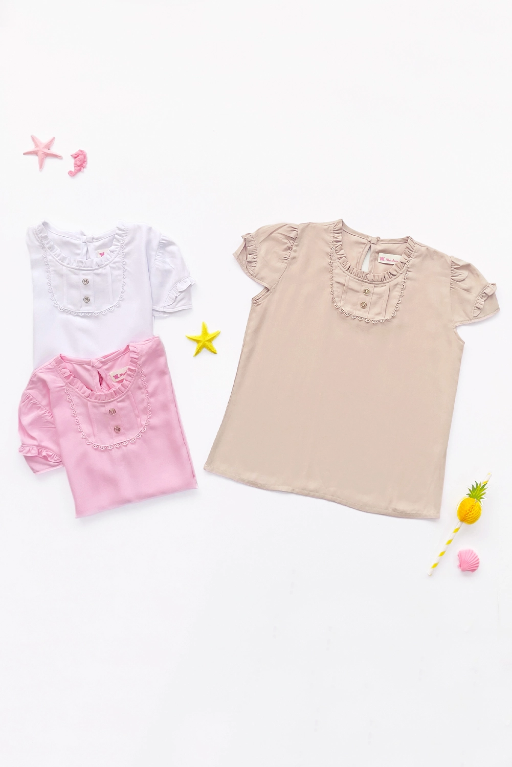 Blusa para Niña en Lino Color Entero - BLNA0317