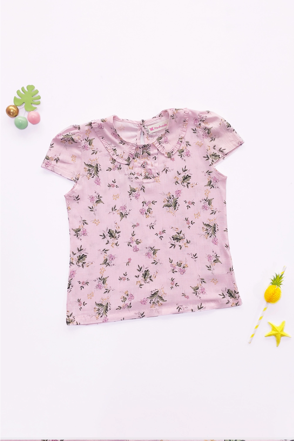 Blusa para Niña Floreada con Cuello Bb - BLNA0318