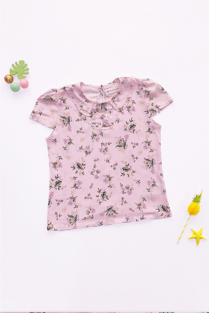 Blusa para Niña Floreada con Cuello Bb - BLNA0318