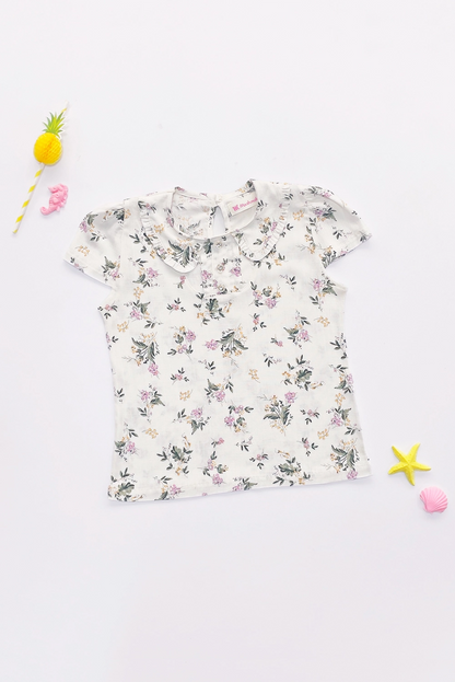 Blusa para Niña Floreada con Cuello Bb - BLNA0318