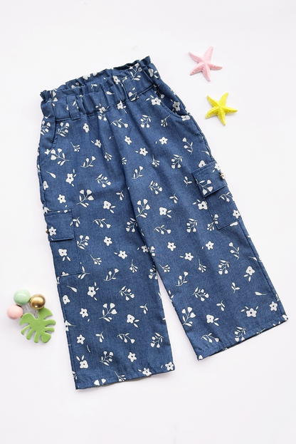 Pantalon Chambray Cargo para Niña - PTNA0113