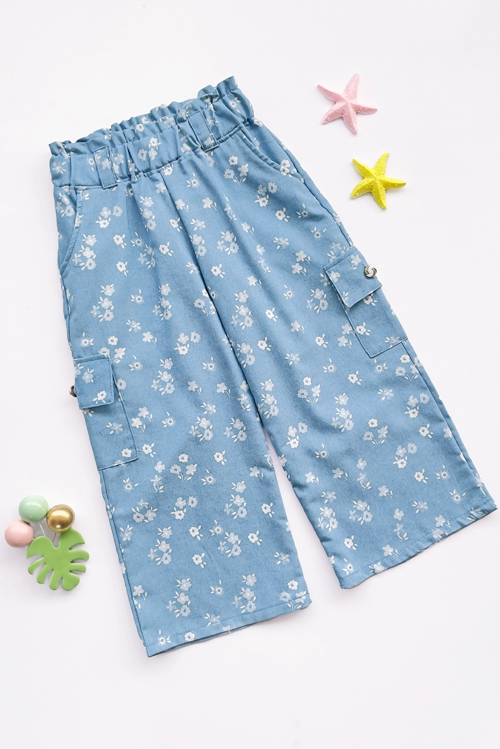 Pantalon Chambray Cargo para Niña - PTNA0113